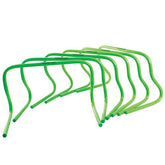 A set of green plastic handles designed for a chair, showcasing a modern and ergonomic style.